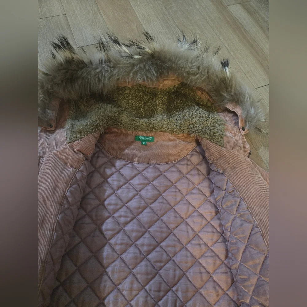 Pink Hooded Parka with Faux Fur Trim - Picture 2 of 4